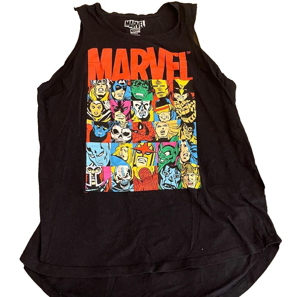 Marvel Men's Black Cut Off Size Large